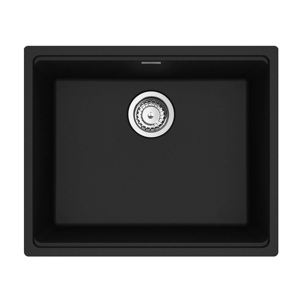 Franke - Maris Undermount 21.7-in x 17.8-in Granite Single Bowl Kitchen Sink in Matte Black