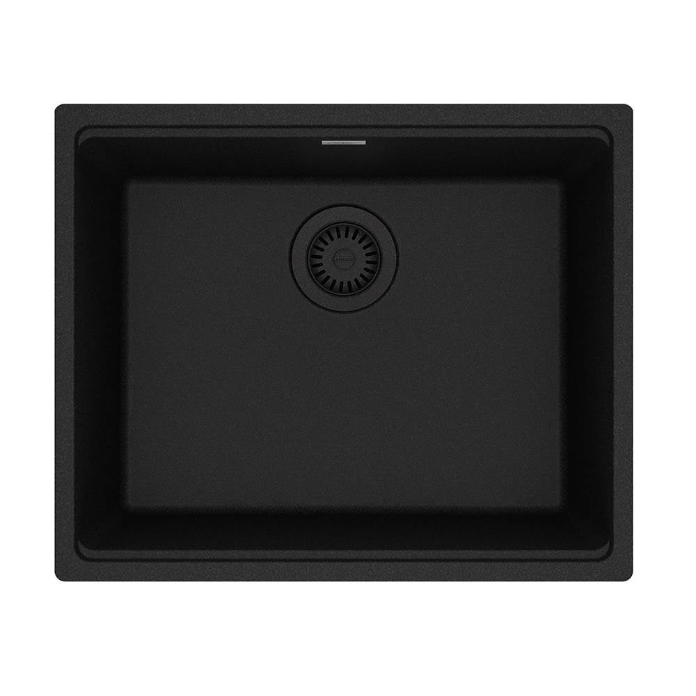 Franke - Maris Undermount 21.7-in x 17.8-in Granite Single Bowl Kitchen Sink in Onyx