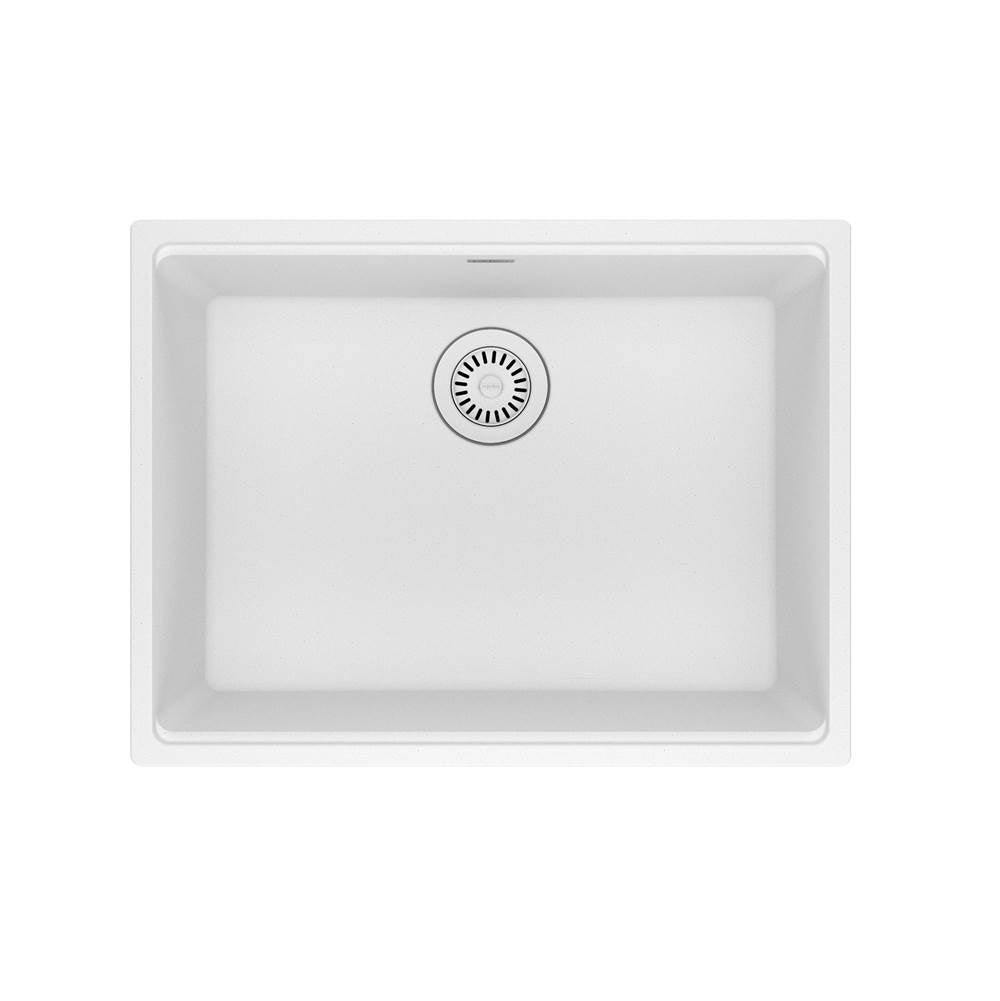 Franke - Maris Undermount 25-in x 18.94-in Granite Single Bowl Kitchen Sink in Polar White - Polar White