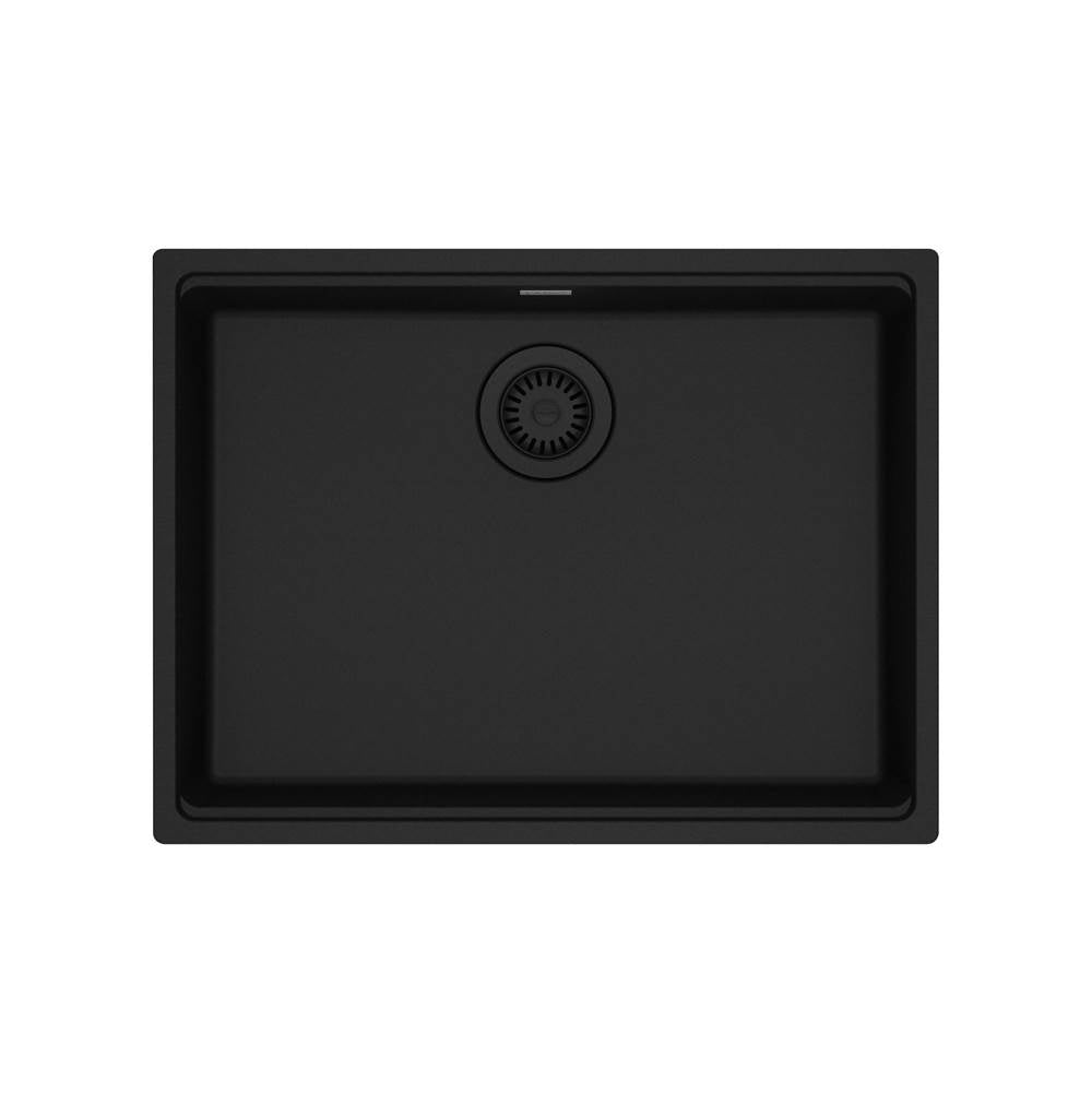 Franke - Maris Undermount 25-in x 18.94-in Granite ADA Single Bowl Sink in Matte Black - Matte Black