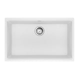 Franke - Maris Undermount 33-in x 22-in Granite Single Bowl Kitchen Sink in Polar White - Polar White