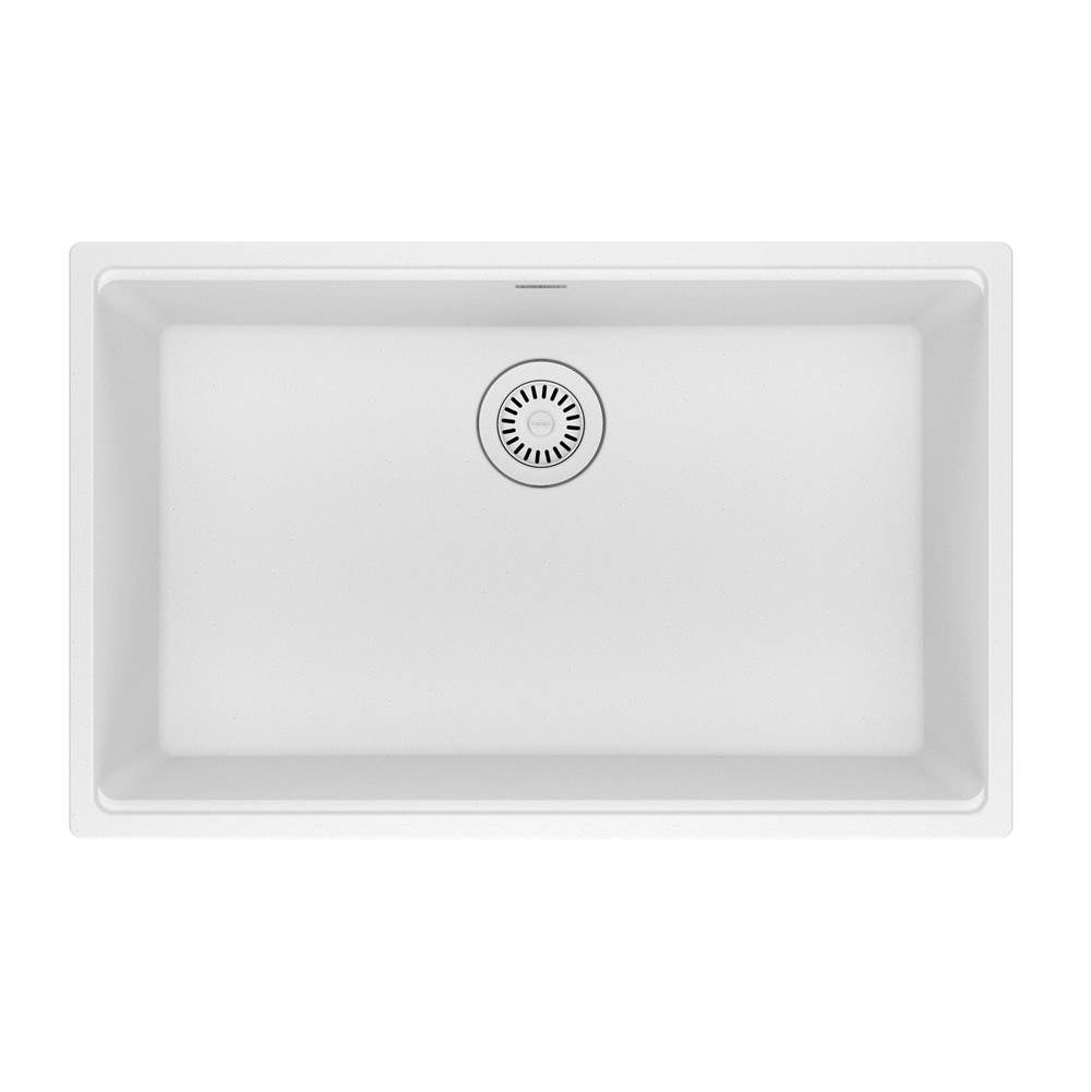 Franke - Maris Undermount 33-in x 22-in Granite Single Bowl Kitchen Sink in Polar White - Polar White