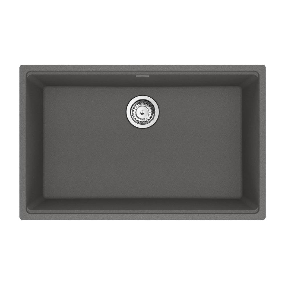 Franke - Maris Undermount 33-in x 22-in Granite Single Bowl Kitchen Sink in Stone Grey - Stone Grey