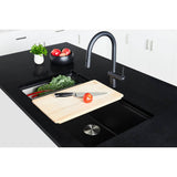 Maris Undermount 33-in x 18.94-in Granite Single Bowl Kitchen Sink in Champagne