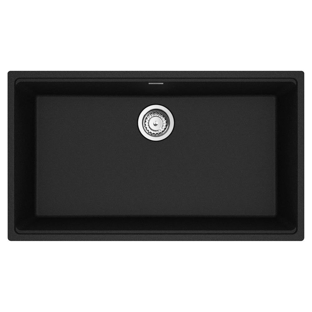 Franke - Maris Undermount 33-in x 18.94-in Granite Single Bowl Kitchen Sink in Onyx - Onyx