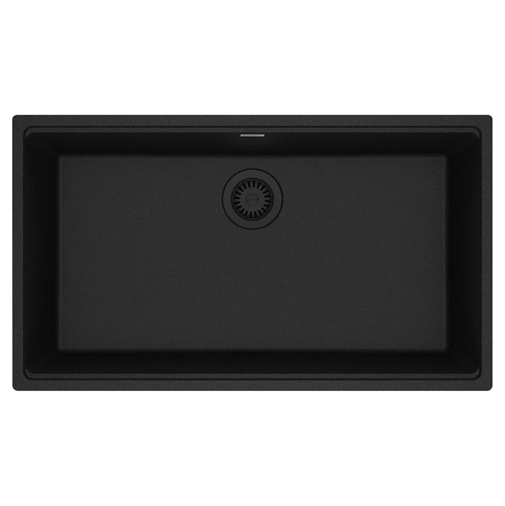 Franke - Maris Undermount 33-in x 18.94-in Granite Single Bowl Kitchen Sink in Onyx - Onyx