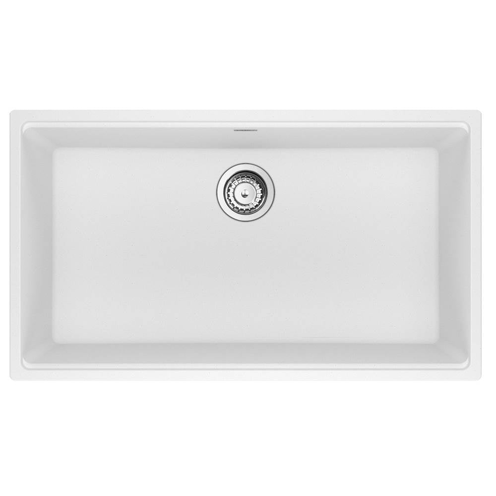 Franke - Maris Undermount 33-in x 18.94-in Granite Single Bowl Kitchen Sink in Polar White - Polar White