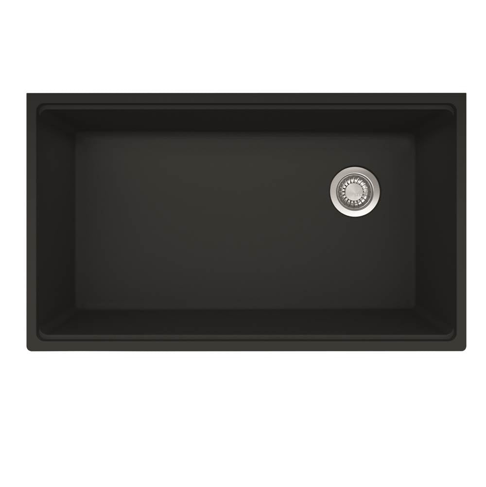 Maris Undermount 33-in x 19.31-in Granite Single Bowl Workcenter Kitchen Sink in Champagne