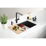 Maris Undermount 33-in x 19.31-in Granite Single Bowl Workcenter Kitchen Sink in Champagne