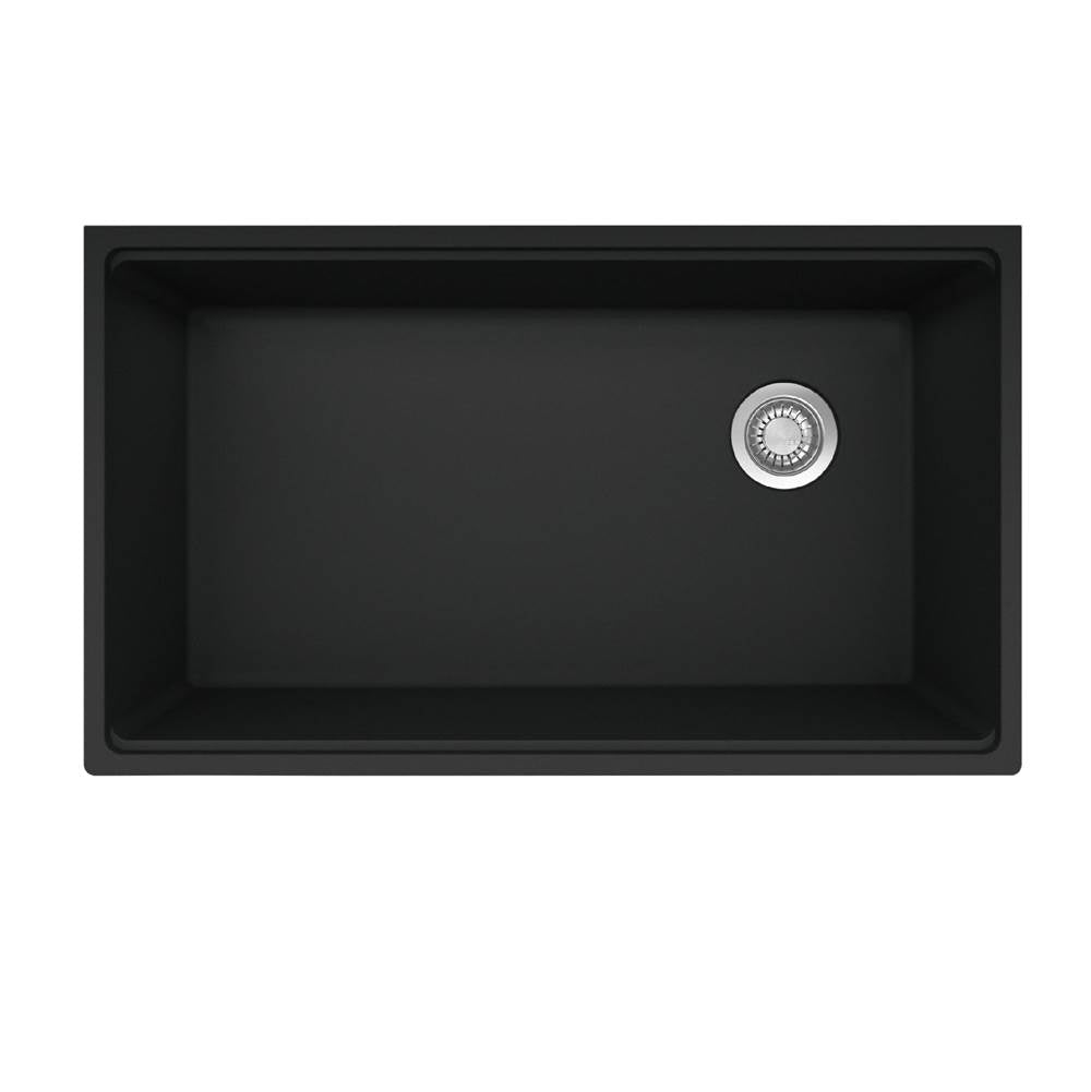 Franke - Maris Undermount 33-in x 19.31-in Granite Single Bowl Workcenter Kitchen Sink in Matte Black - Matte Black
