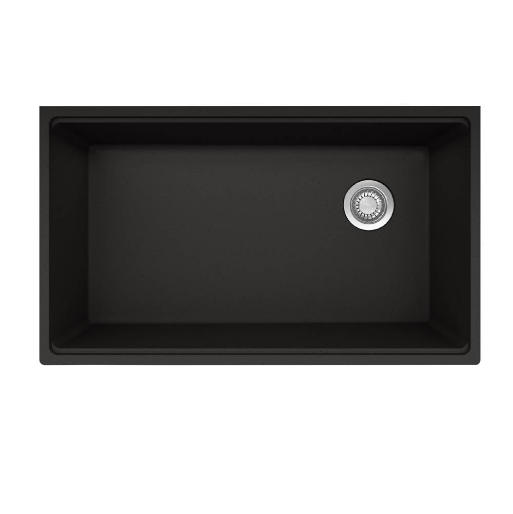 Franke - Maris Undermount 33-in x 19.31-in Granite Single Bowl Workcenter Kitchen Sink in Onyx - Onyx