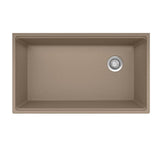 Maris Undermount 33-in x 19.31-in Granite Single Bowl Workcenter Kitchen Sink in Champagne