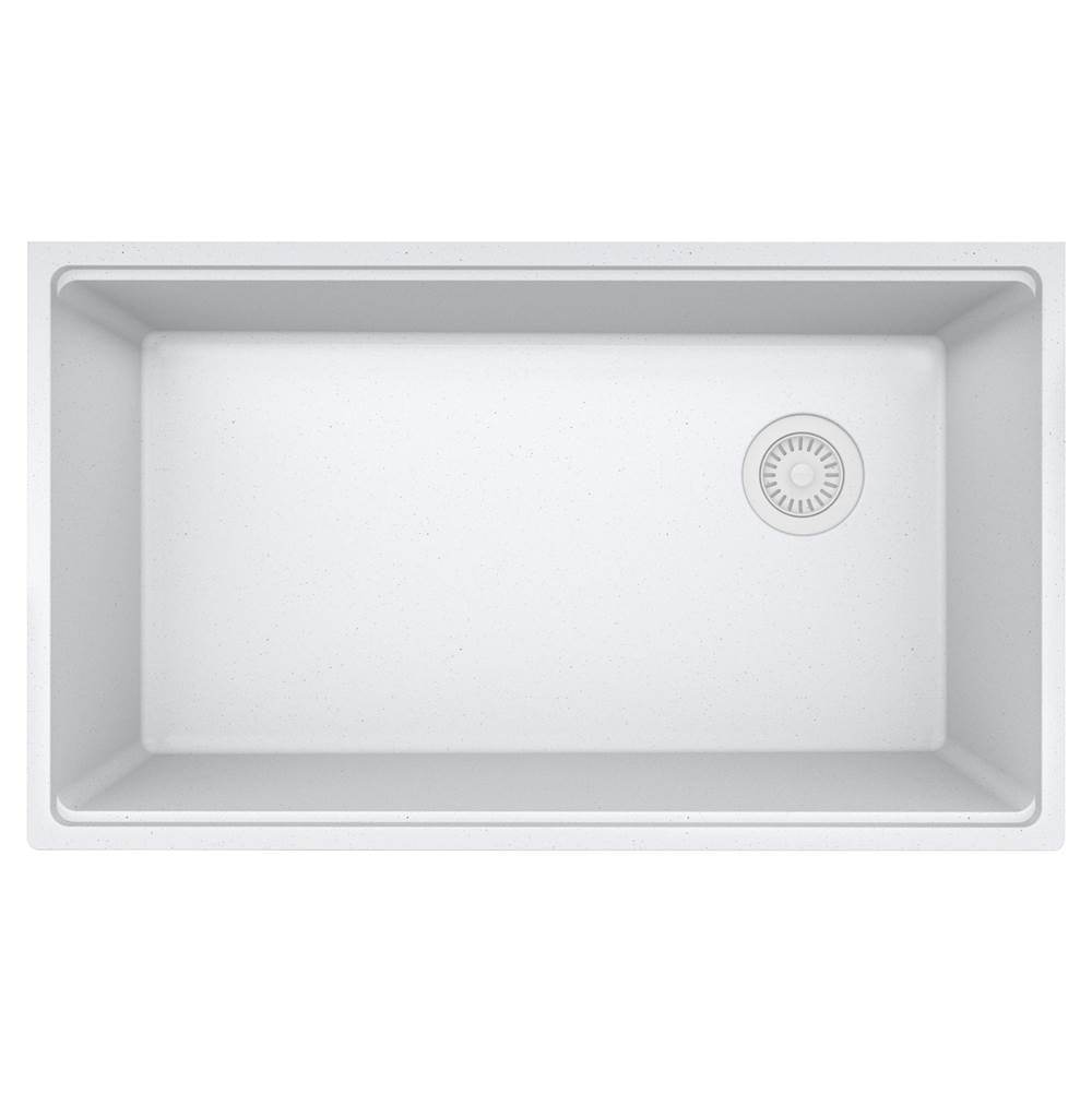 Franke - Maris Undermount 33-in x 19.31-in Granite Single Bowl Kitchen Sink in Polar White - White