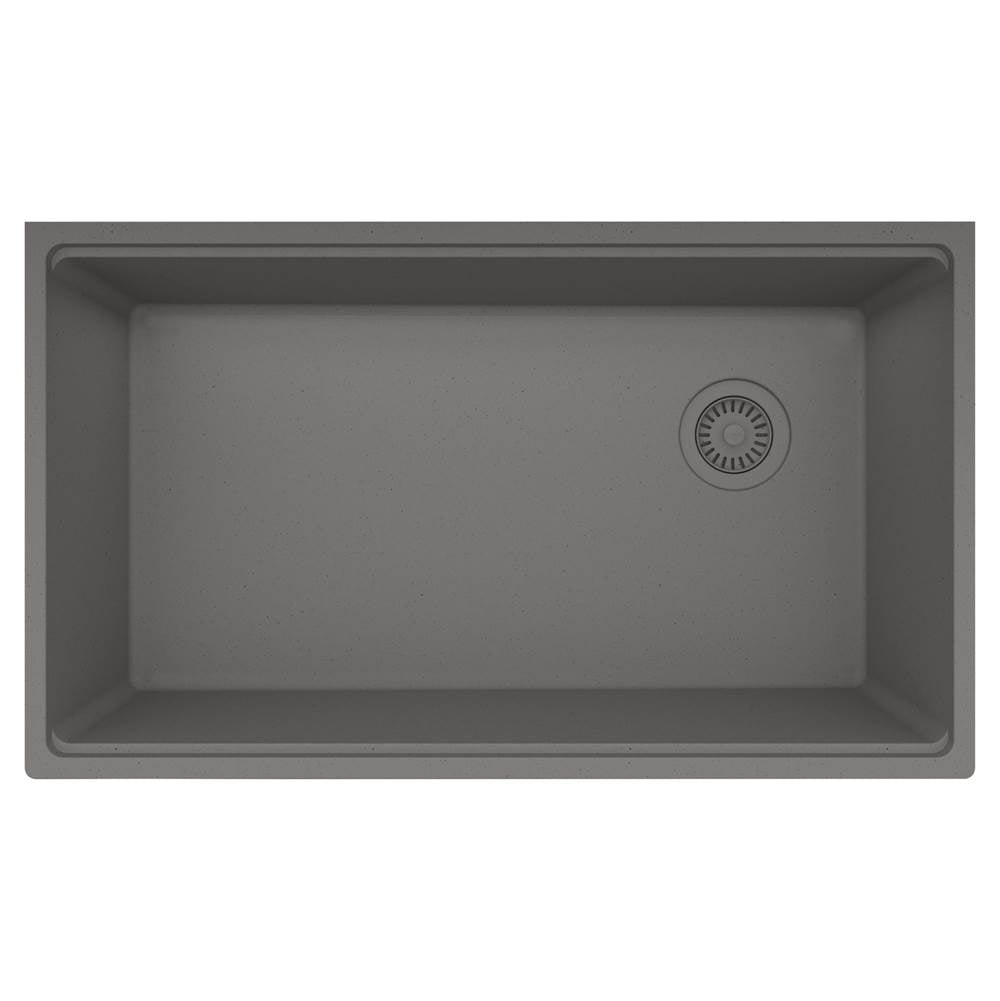 Franke - Maris Undermount 33-in x 19.31-in Granite Single Bowl Kitchen Sink in Stone Grey - Stone Grey