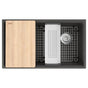 Franke - Maris Undermount 33-in x 19.31-in Granite Single Bowl Workcenter Kitchen Sink in Slate Grey
