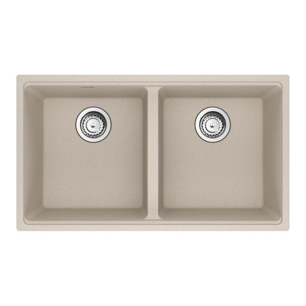 Franke - Maris Undermount 31-in x 17.81-in Granite Double Bowl Kitchen Sink in Champagne - Champagne