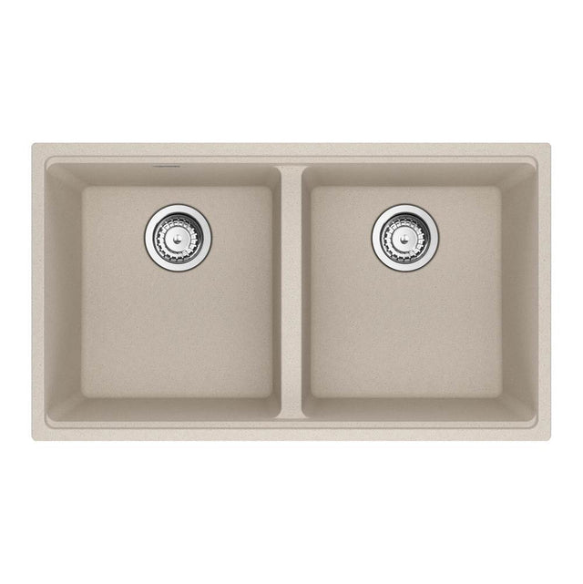 Franke - Maris Undermount 31-in x 17.81-in Granite Double Bowl Kitchen Sink in Champagne - Champagne