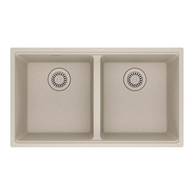 Franke - Maris Undermount 31-in x 17.81-in Granite Double Bowl Kitchen Sink in Champagne - Champagne