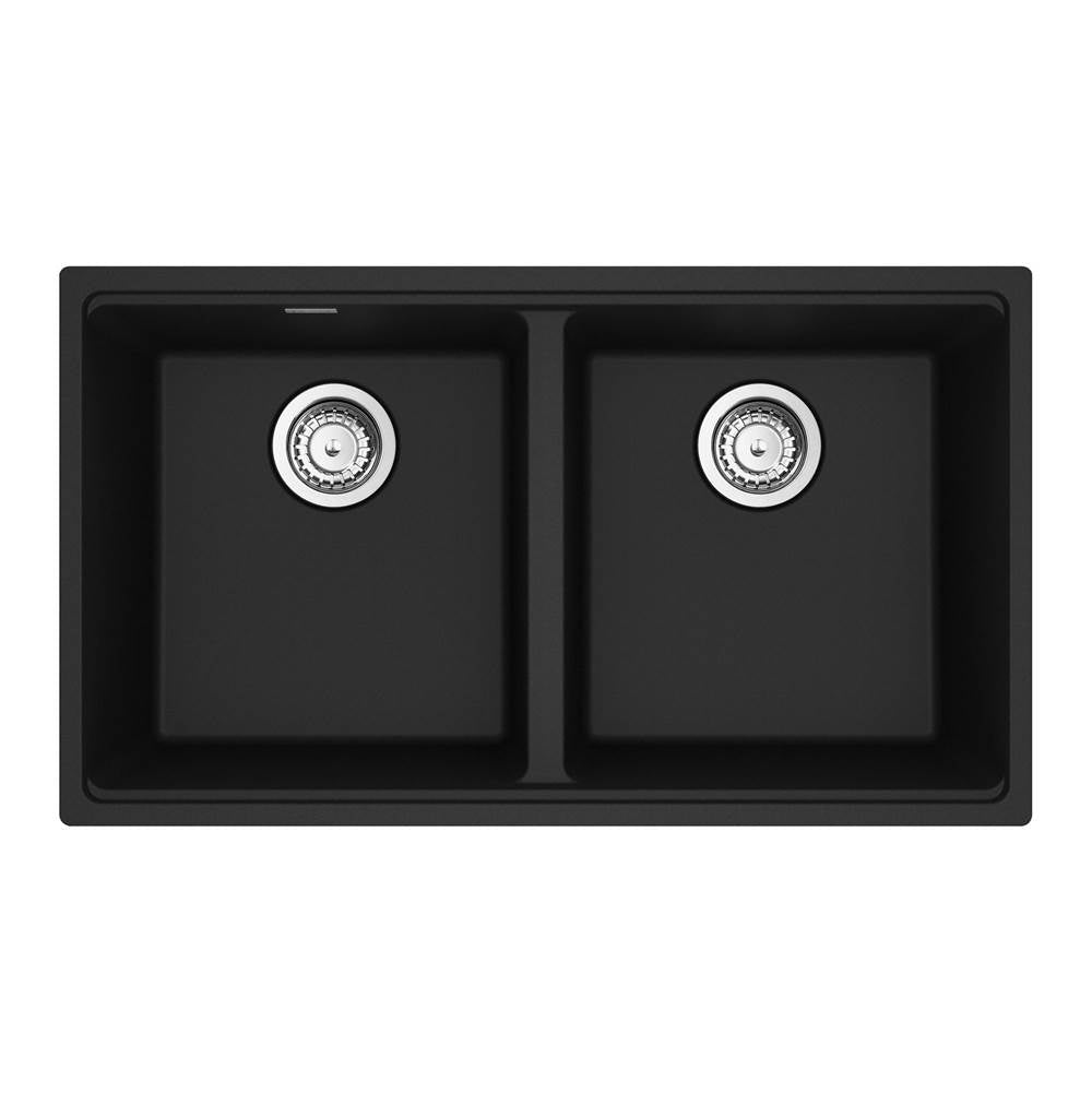 Franke - Maris Undermount 31-in x 17.81-in Granite Double Bowl Kitchen Sink in Matte Black - Matte Black