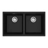 Franke - Maris Undermount 31-in x 17.81-in Granite Double Bowl Kitchen Sink in Matte Black - Matte Black
