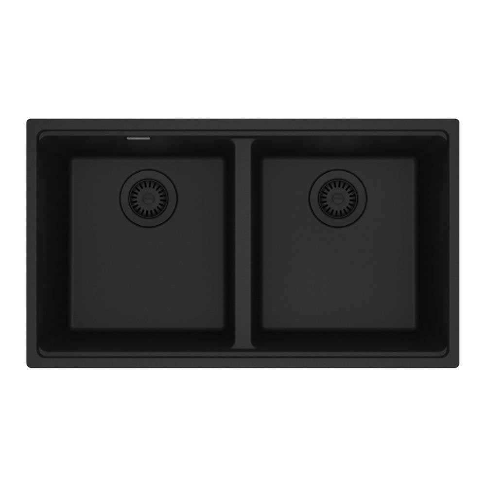 Franke - Maris Undermount 31-in x 17.81-in Granite Double Bowl Kitchen Sink in Matte Black - Matte Black