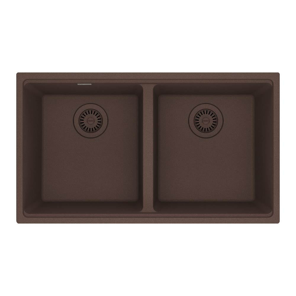 Franke - Maris Undermount 31-in x 17.81-in Granite Double Bowl Kitchen Sink in Mocha - Mocha