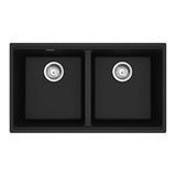 Franke - Maris Undermount 31-in x 17.81-in Granite Double Bowl Kitchen Sink in Onyx - Onyx