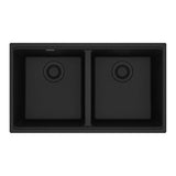 Franke - Maris Undermount 31-in x 17.81-in Granite Double Bowl Kitchen Sink in Onyx - Onyx