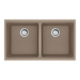 Franke - Maris Undermount 31-in x 17.81-in Granite Double Bowl Kitchen Sink in Oyster - Oyster