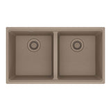 Franke - Maris Undermount 31-in x 17.81-in Granite Double Bowl Kitchen Sink in Oyster - Oyster