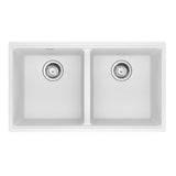 Franke - Maris Undermount 31-in x 17.81-in Granite Double Bowl Kitchen Sink in Polar White - Polar White
