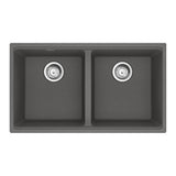 Franke - Maris Undermount 31-in x 17.81-in Granite Double Bowl Kitchen Sink in Stone Grey - Stone Grey