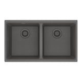 Franke - Maris Undermount 31-in x 17.81-in Granite Double Bowl Kitchen Sink in Stone Grey - Stone Grey