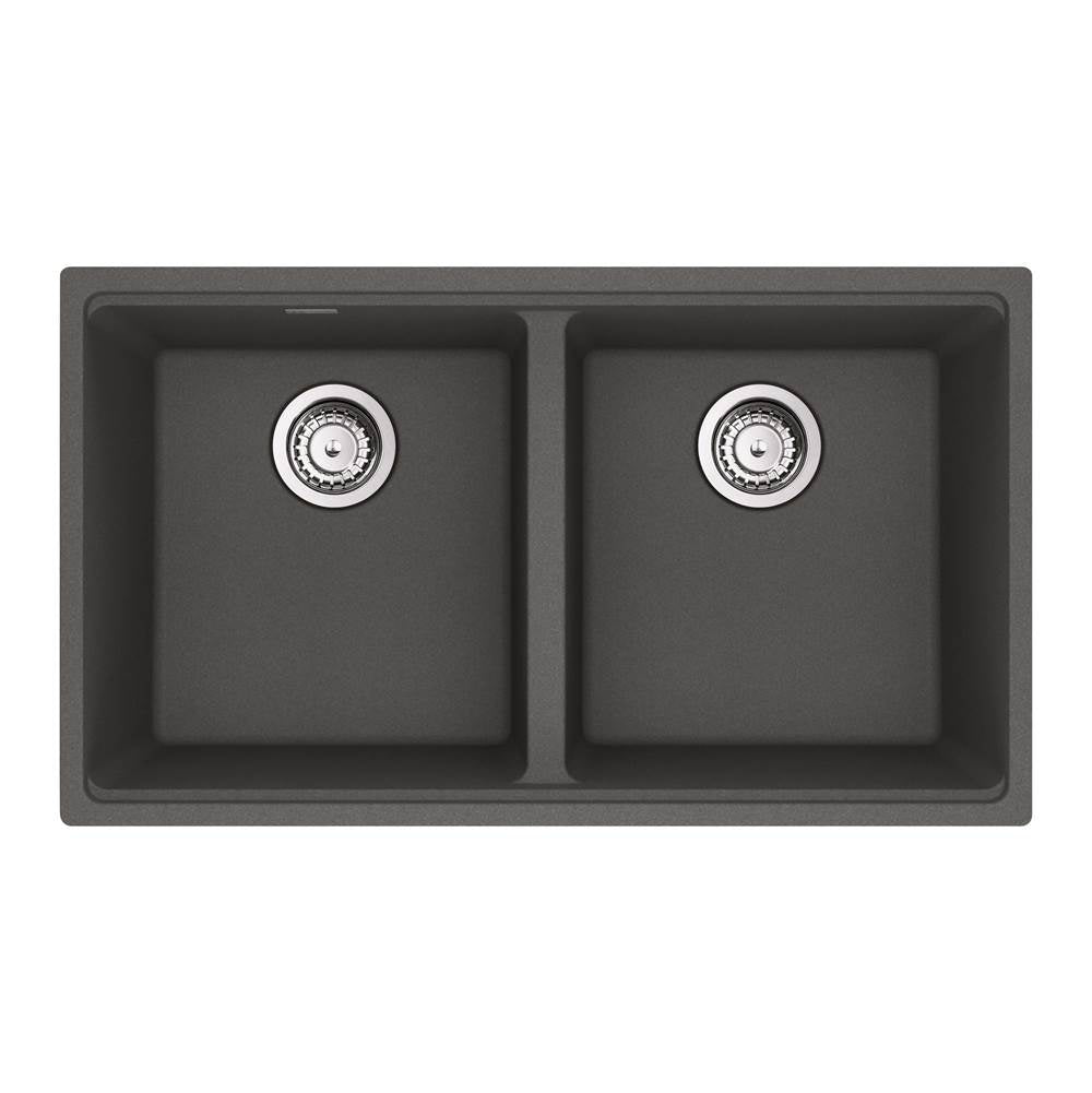 Franke - Maris Undermount 31-in x 17.81-in Granite Double Bowl Kitchen Sink in Slate Grey
