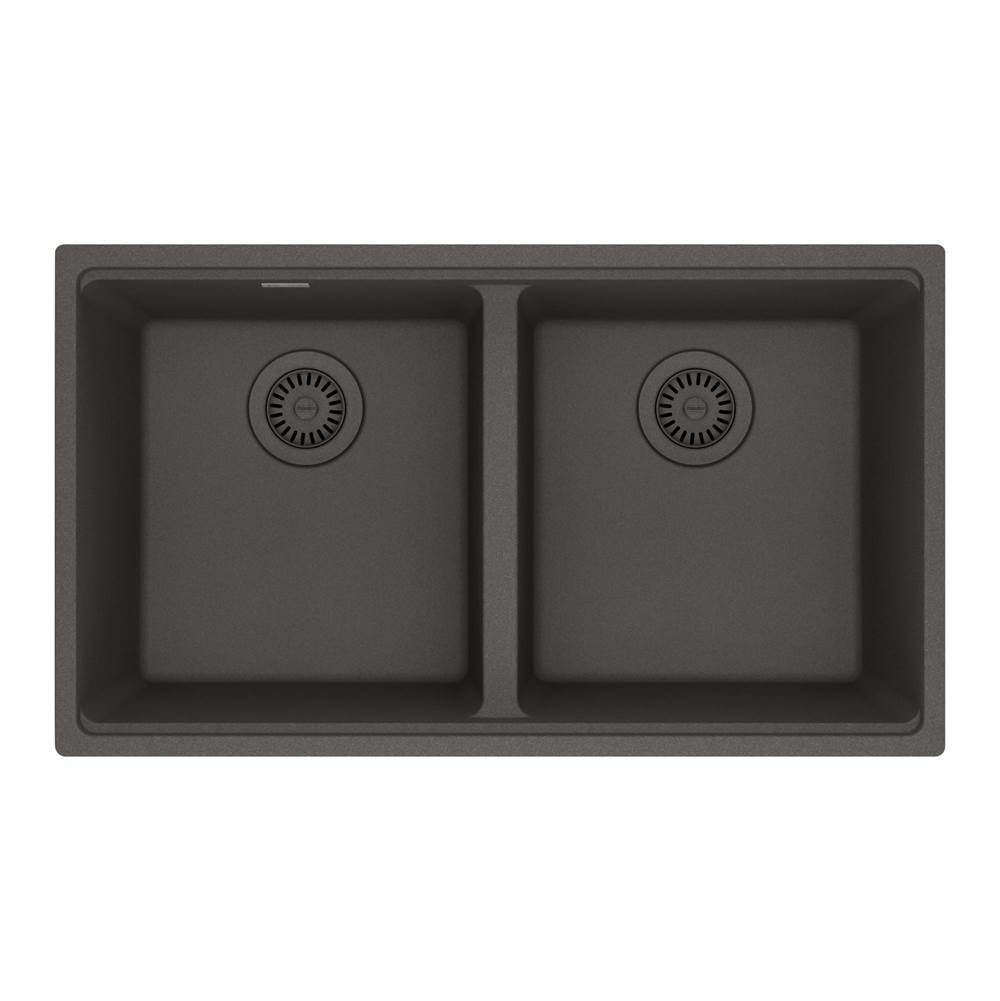 Franke - Maris Undermount 31-in x 17.81-in Granite Double Bowl Kitchen Sink in Slate Grey