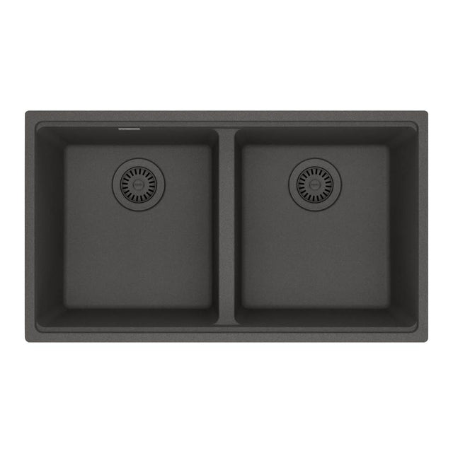 Franke - Maris Undermount 31-in x 17.81-in Granite Double Bowl Kitchen Sink in Slate Grey