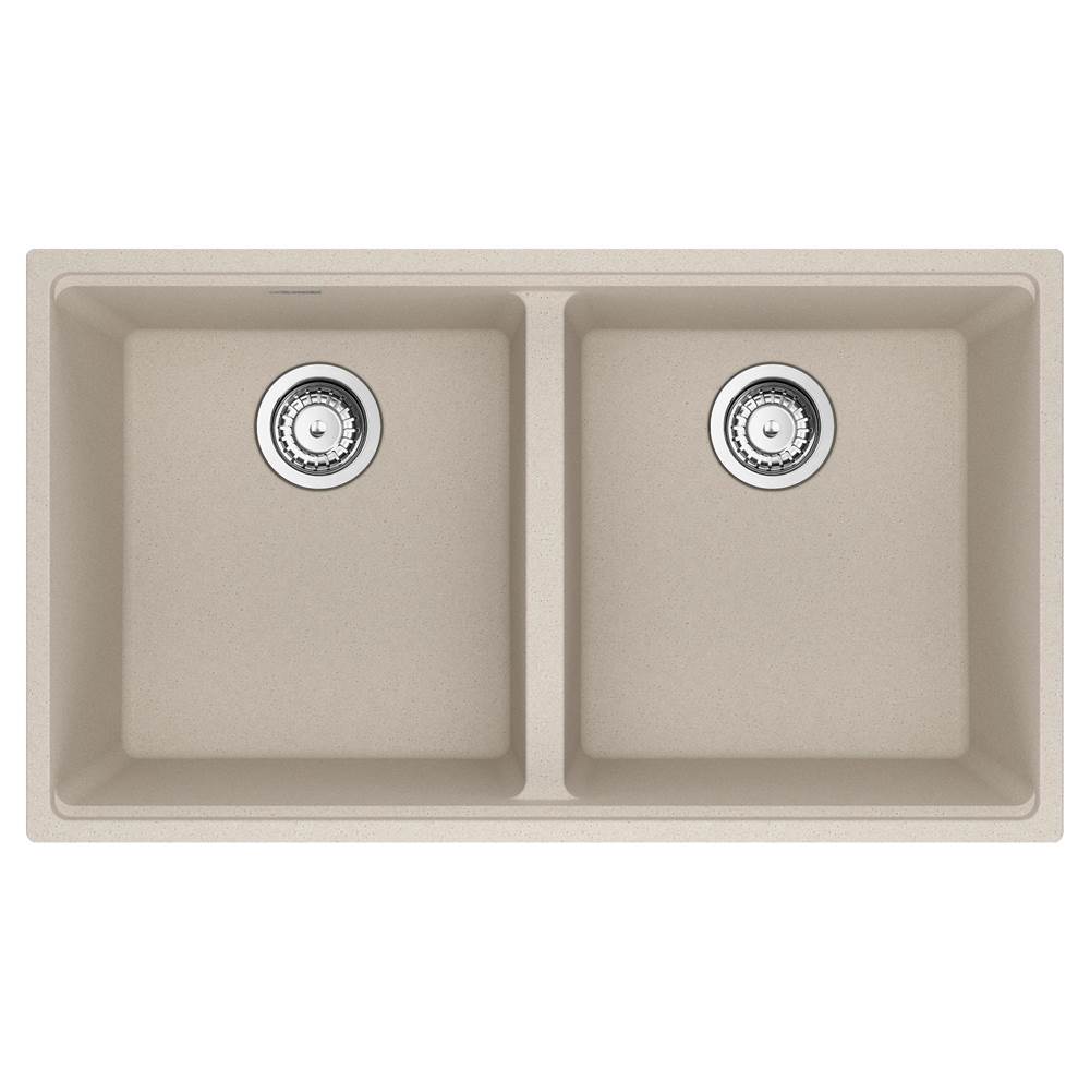 Franke - Maris Undermount 33-in x 18.94-in Granite Double Bowl Kitchen Sink in Champagne - Champagne