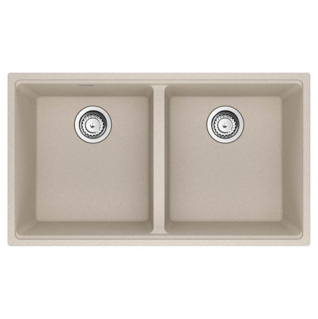 Franke - Maris Undermount 33-in x 18.94-in Granite Double Bowl Kitchen Sink in Champagne - Champagne