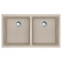 Franke - Maris Undermount 33-in x 18.94-in Granite Double Bowl Kitchen Sink in Champagne - Champagne
