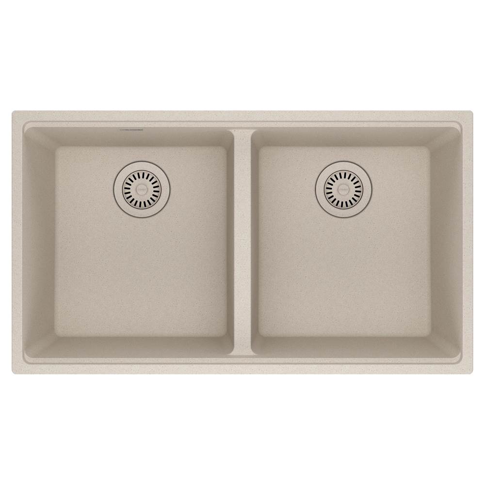 Franke - Maris Undermount 33-in x 18.94-in Granite Double Bowl Kitchen Sink in Champagne - Champagne