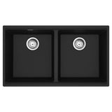 Franke - Maris Undermount 33-in x 18.94-in Granite Double Bowl Kitchen Sink in Matte Black - Matte Black