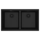 Franke - Maris Undermount 33-in x 18.94-in Granite Double Bowl Kitchen Sink in Matte Black - Matte Black