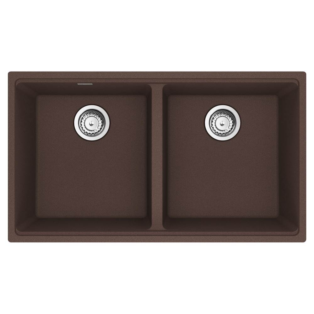 Franke - Maris Undermount 33-in x 18.94-in Granite Double Bowl Kitchen Sink in Mocha - Mocha