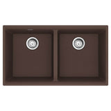 Franke - Maris Undermount 33-in x 18.94-in Granite Double Bowl Kitchen Sink in Mocha - Mocha