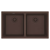 Franke - Maris Undermount 33-in x 18.94-in Granite Double Bowl Kitchen Sink in Mocha - Mocha