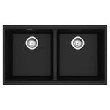 Franke - Maris Undermount 33-in x 18.94-in Granite Double Bowl Kitchen Sink in Onyx - Onyx