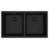 Franke - Maris Undermount 33-in x 18.94-in Granite Double Bowl Kitchen Sink in Onyx - Onyx
