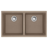 Franke - Maris Undermount 33-in x 18.94-in Granite Double Bowl Kitchen Sink in Oyster - Oyster