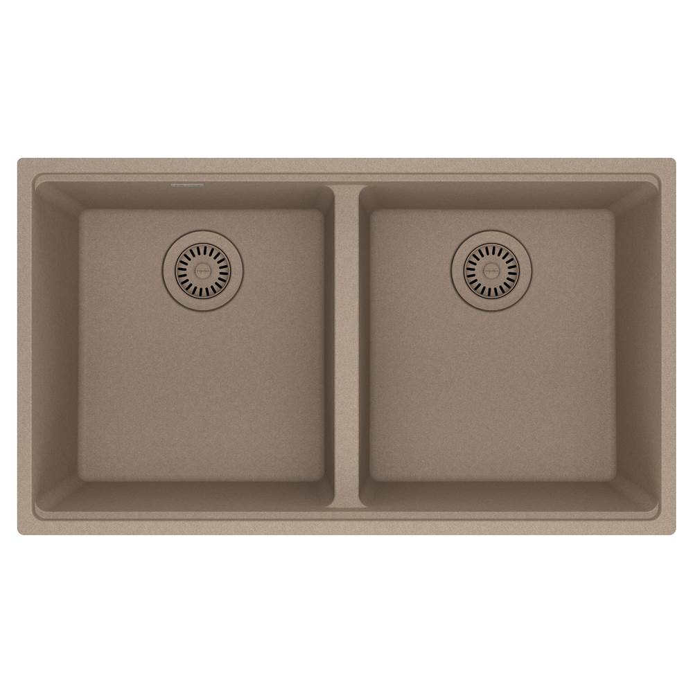 Franke - Maris Undermount 33-in x 18.94-in Granite Double Bowl Kitchen Sink in Oyster - Oyster