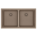 Franke - Maris Undermount 33-in x 18.94-in Granite Double Bowl Kitchen Sink in Oyster - Oyster